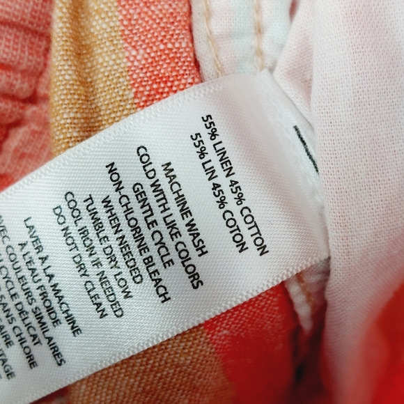 Beachlunchlounge Orange Striped Linen Blend Casual Pants P3269 - Picture 7 of 9